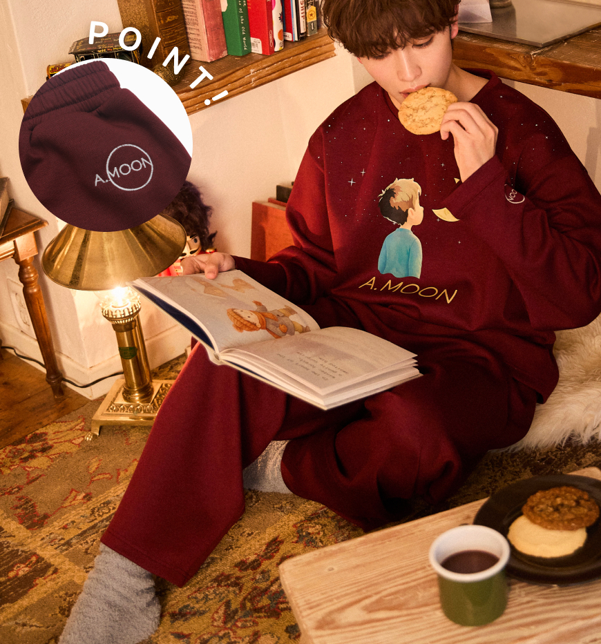 A.MOON Relax Long Pants(WINE RED)