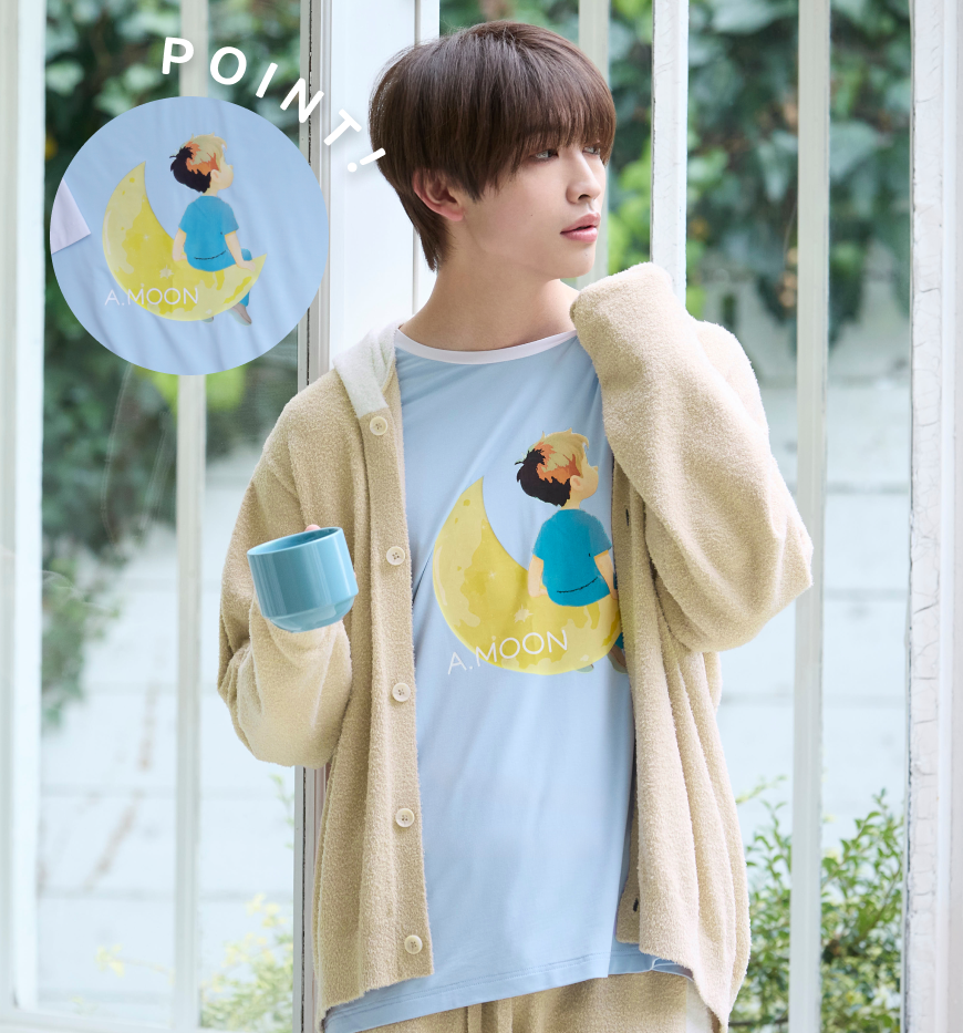 ATSUKI-KUN Bicolor T-Shirt Blue
