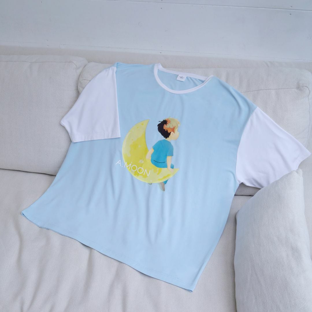 ATSUKI-KUN Bicolor T-Shirt (Blue) | A.MOON