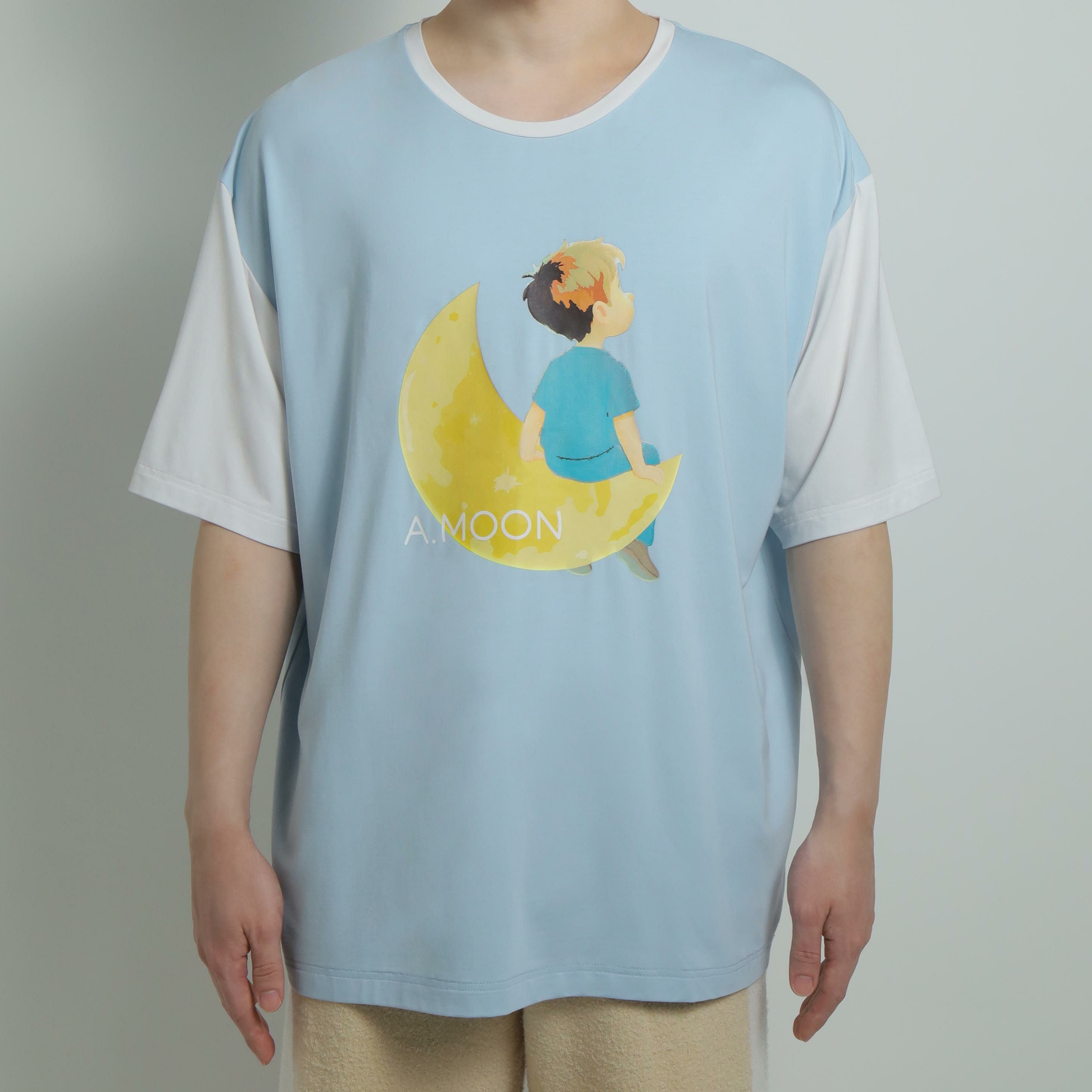 ATSUKI-KUN Bicolor T-Shirt (Blue) | A.MOON